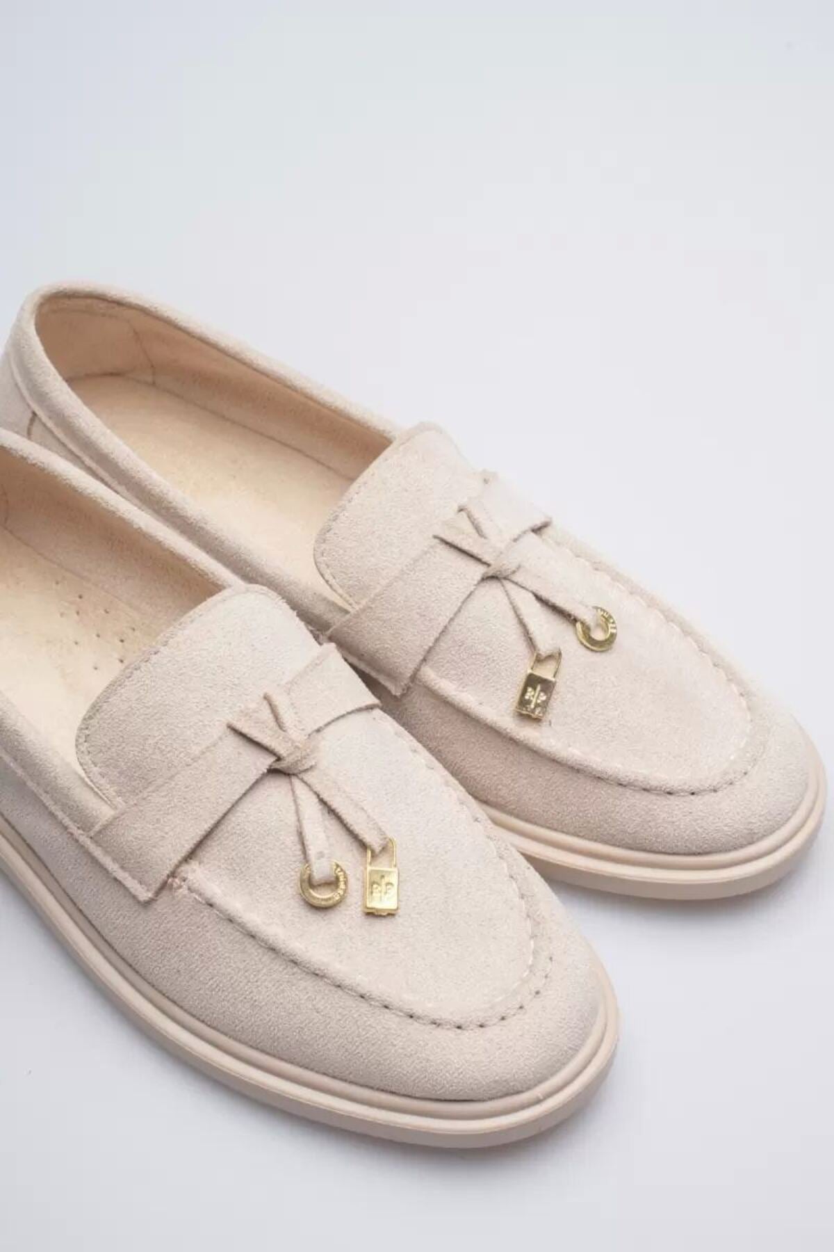 Kadın Bej Günlük Süet Ayakkabı Slip-on