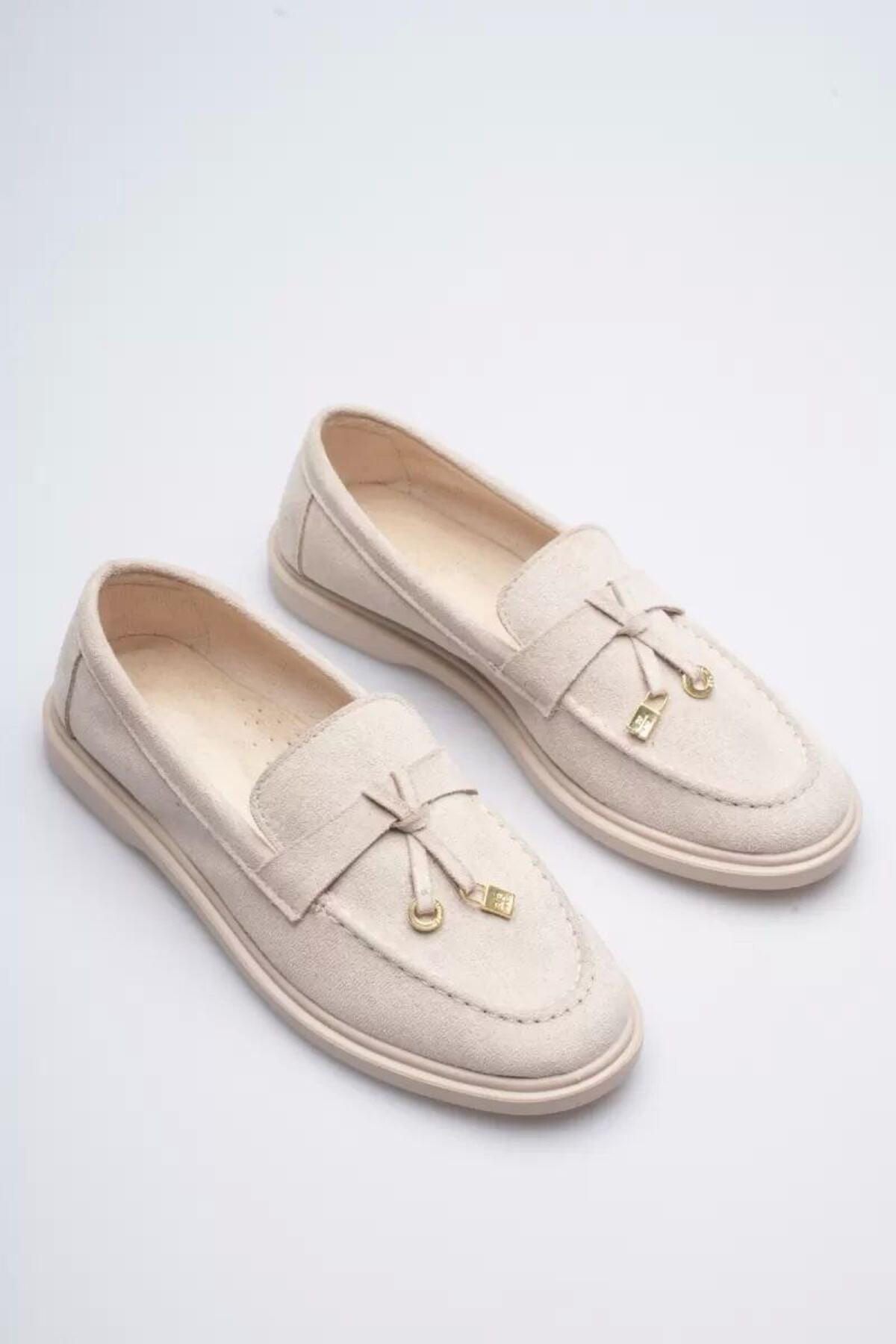 Kadın Bej Günlük Süet Ayakkabı Slip-on