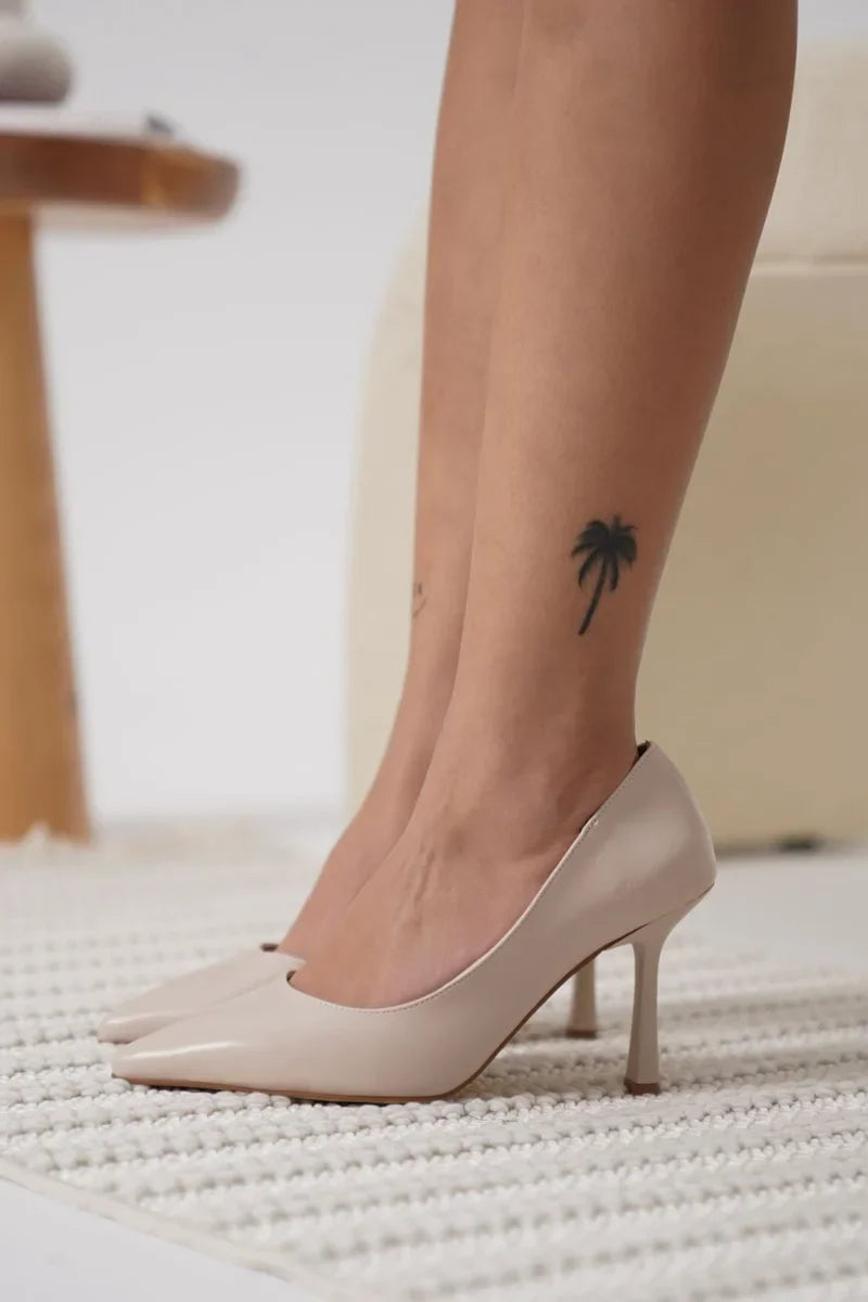 Kadın Mat Siyah Stiletto Kadın Ayakkabı Stiletto İnce topuklu