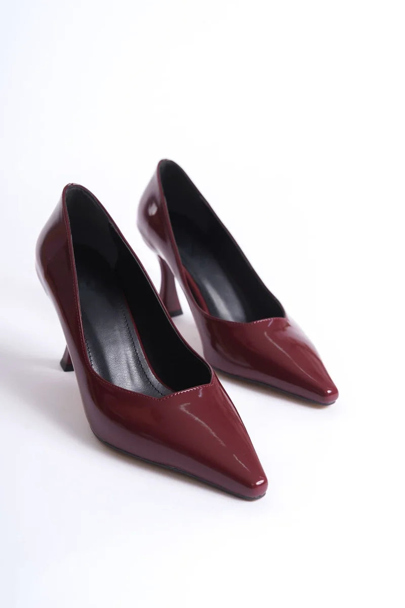 Kadın Bordo Rugan Stiletto Kadın Ayakkabı