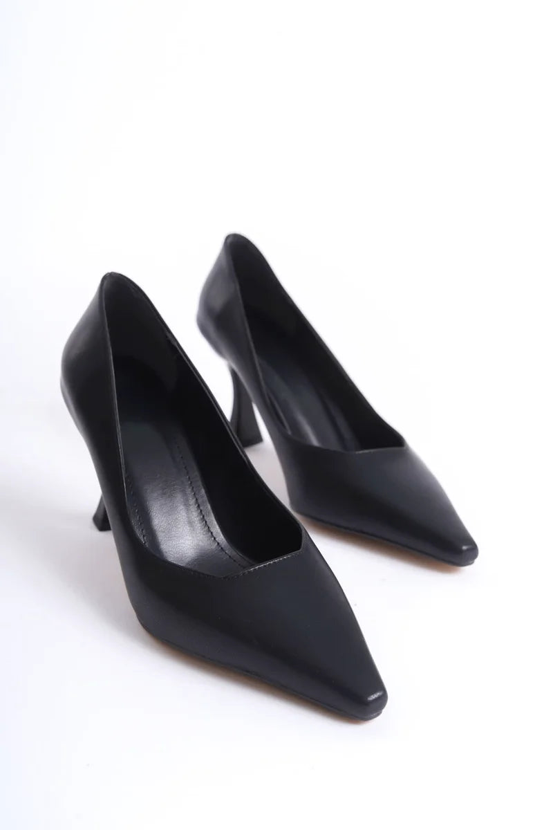 Kadın Mat Siyah Stiletto Kadın Ayakkabı Stiletto