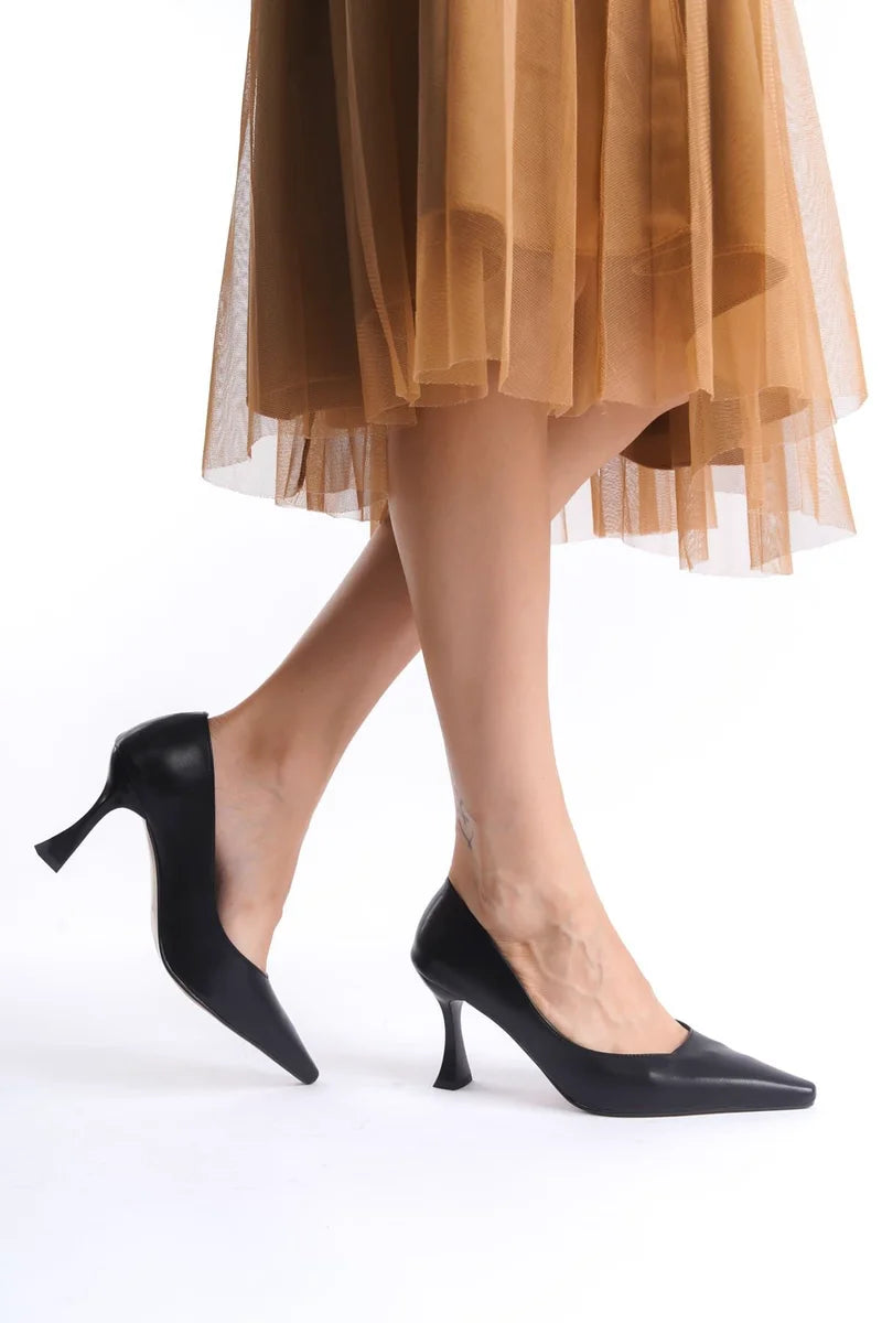 Kadın Mat Siyah Stiletto Kadın Ayakkabı Stiletto