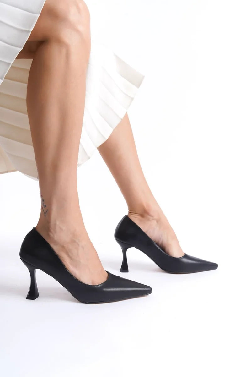 Kadın Mat Siyah Stiletto Kadın Ayakkabı Stiletto