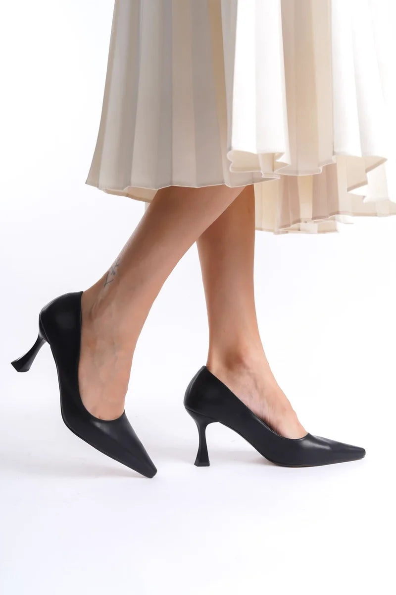 Kadın Mat Siyah Stiletto Kadın Ayakkabı Stiletto