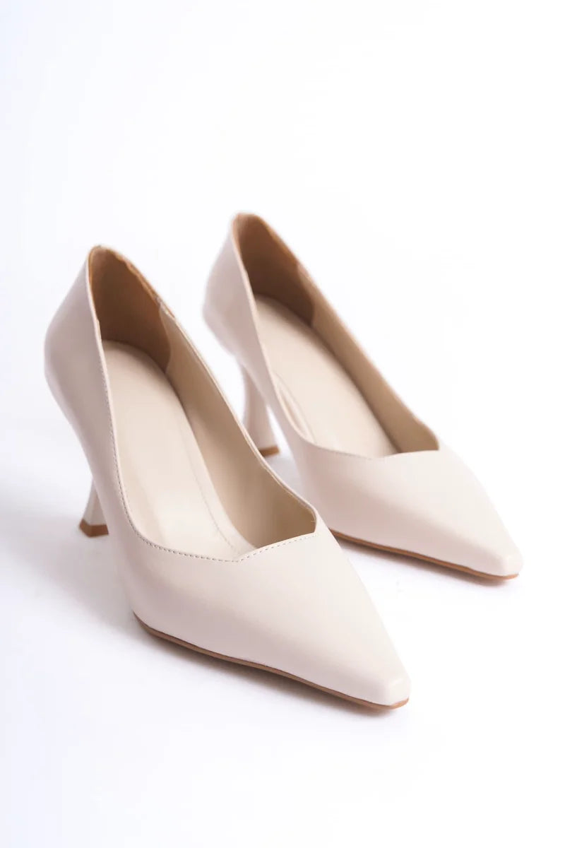 Kadın Mat Bej Stiletto Kadın Ayakkabı Stiletto