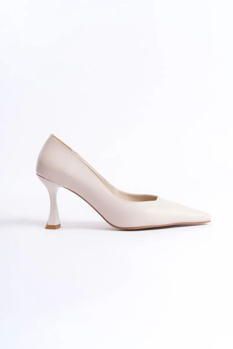 Kadın Mat Bej Stiletto Kadın Ayakkabı Stiletto