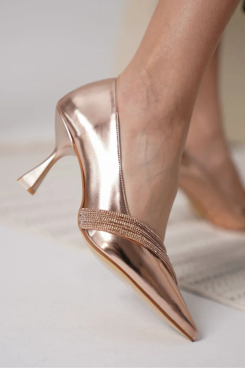Rose Gold Rugan Kadın Topuklu Ayakkabı TR18MS02C