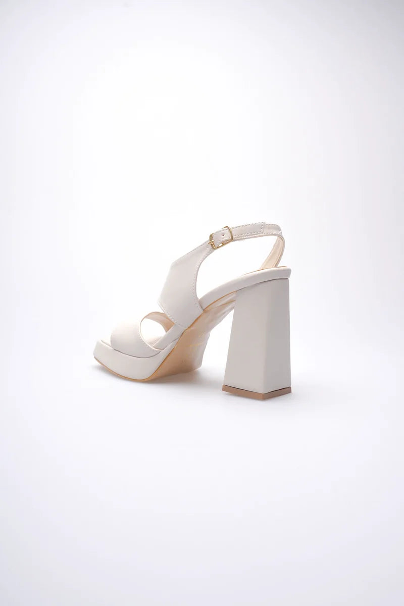 Bej Kadın Topuklu Platform Sandalet TR12MY04C