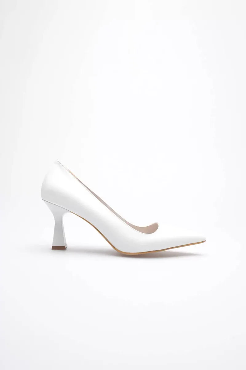 Beyaz Topuklu Kadın Stiletto Kadın Ayakkabı
