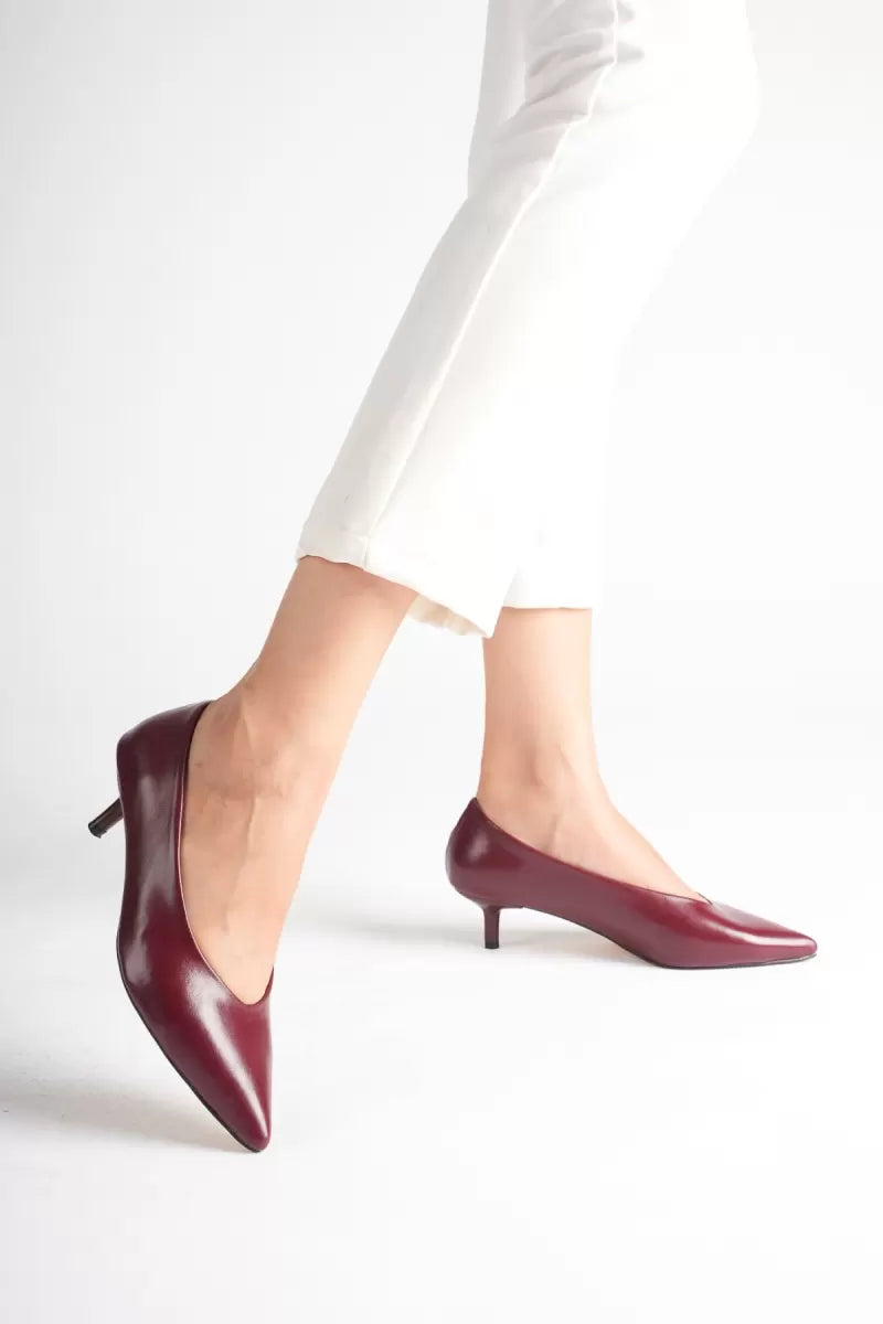 Kadın Bordo İnce Topuklu Stiletto