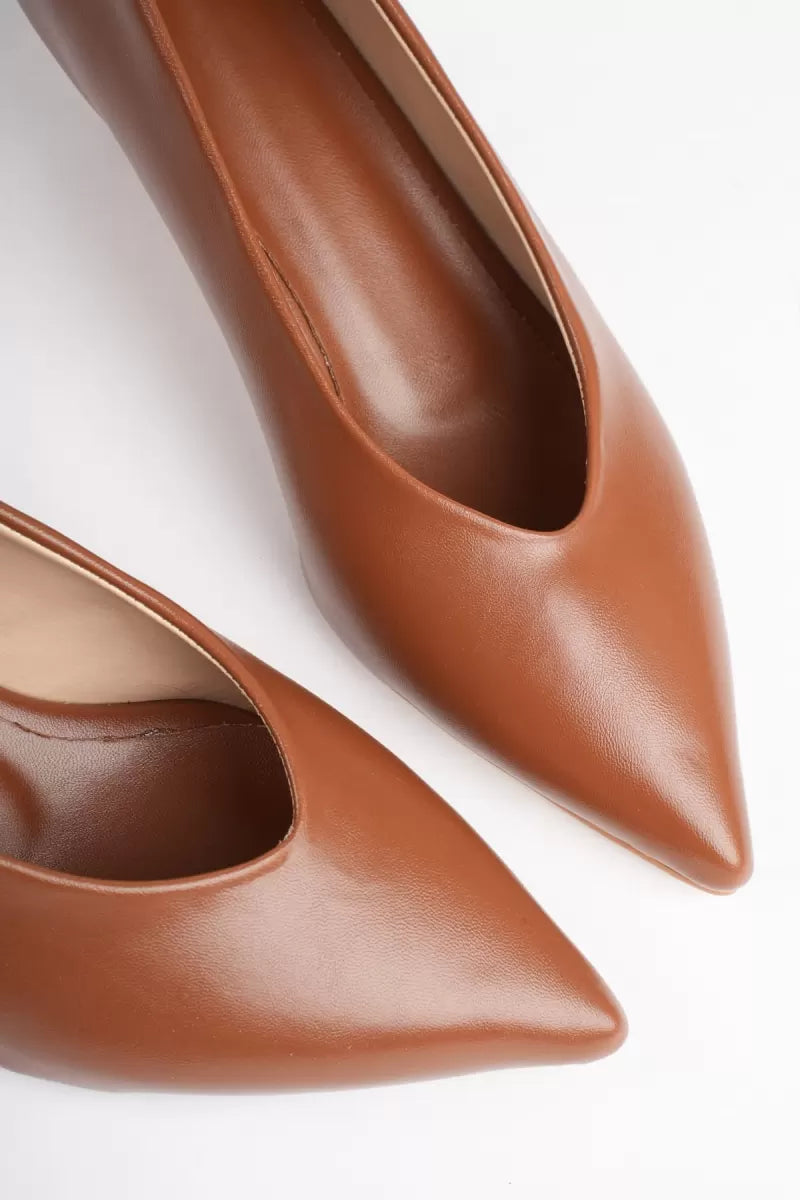 Kadın Taba İnce Topuklu Stiletto