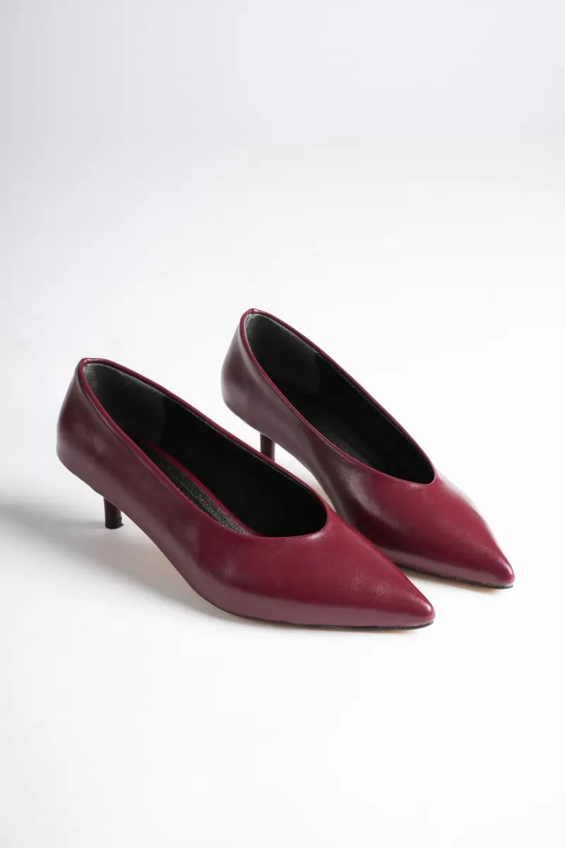 Kadın Bordo İnce Topuklu Stiletto