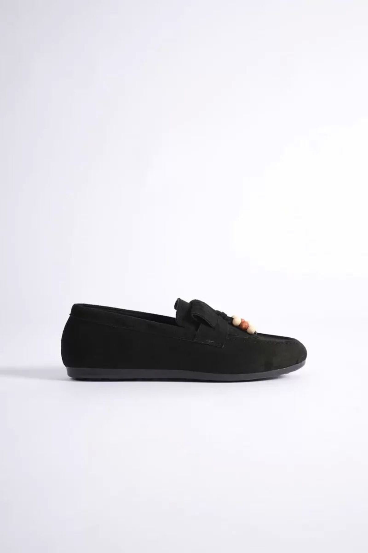 Kadın Siyah Süet Günlük Ayakkabı Slip-on