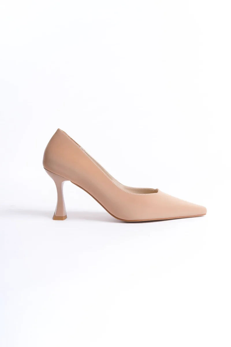 Kadın Nude Saten Stiletto Kadın Ayakkabı