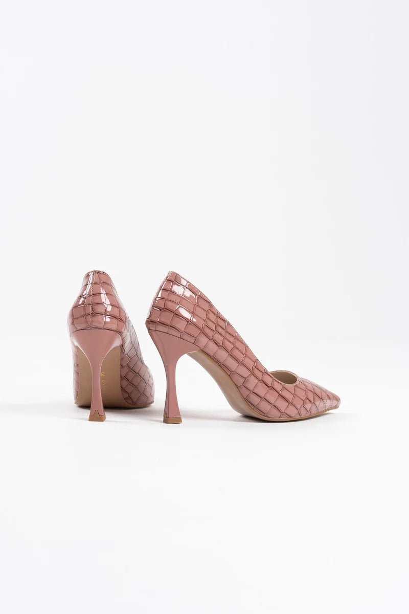 Kadın Somon Kroko Rugan Stiletto TR08MS10B