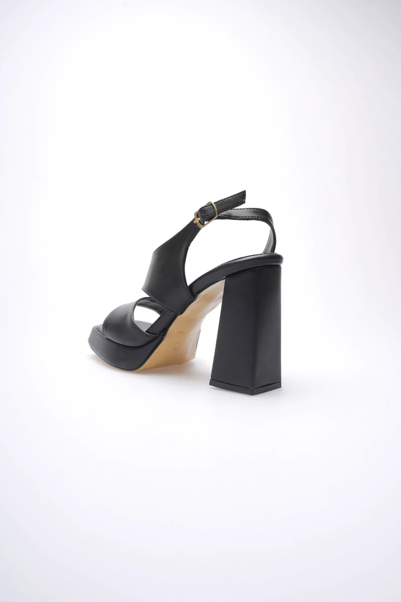 Siyah Kadın Topuklu Platform Sandalet TR12MY04A