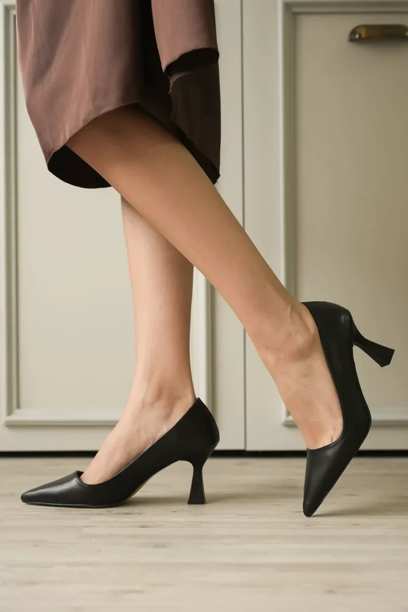 Siyah Topuklu Kadın Stiletto Kadın Ayakkabı İnce topuklu
