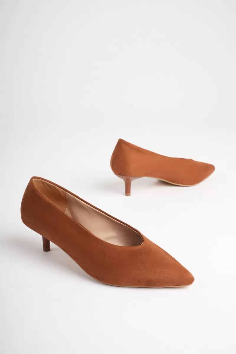 Kadın Taba Süet İnce Topuklu Stiletto