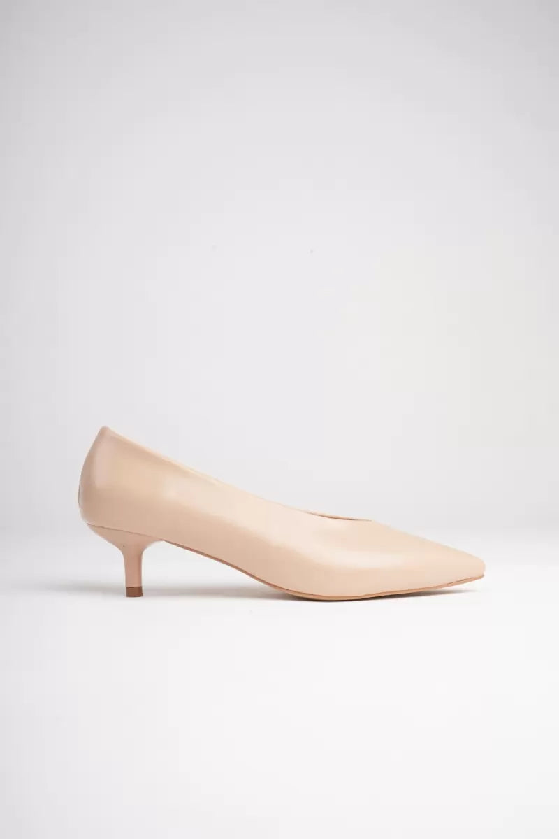 Kadın Bej İnce Topuklu Stiletto