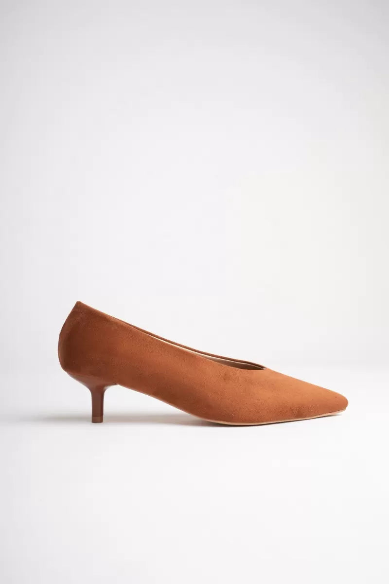 Kadın Taba Süet İnce Topuklu Stiletto