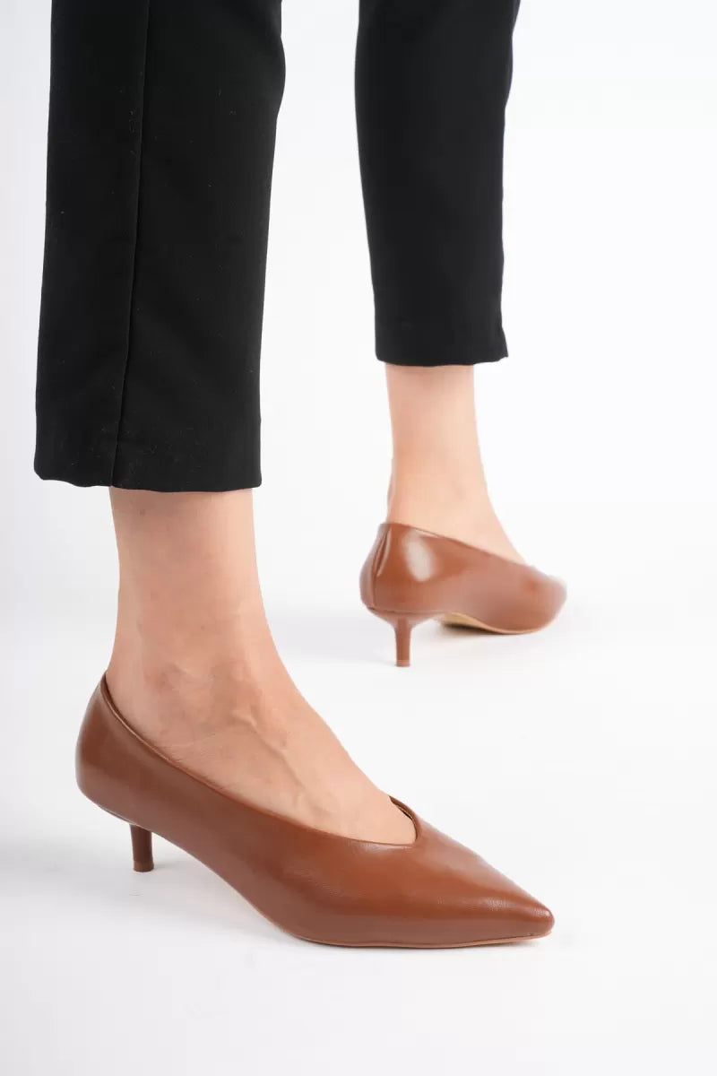 Kadın Taba İnce Topuklu Stiletto