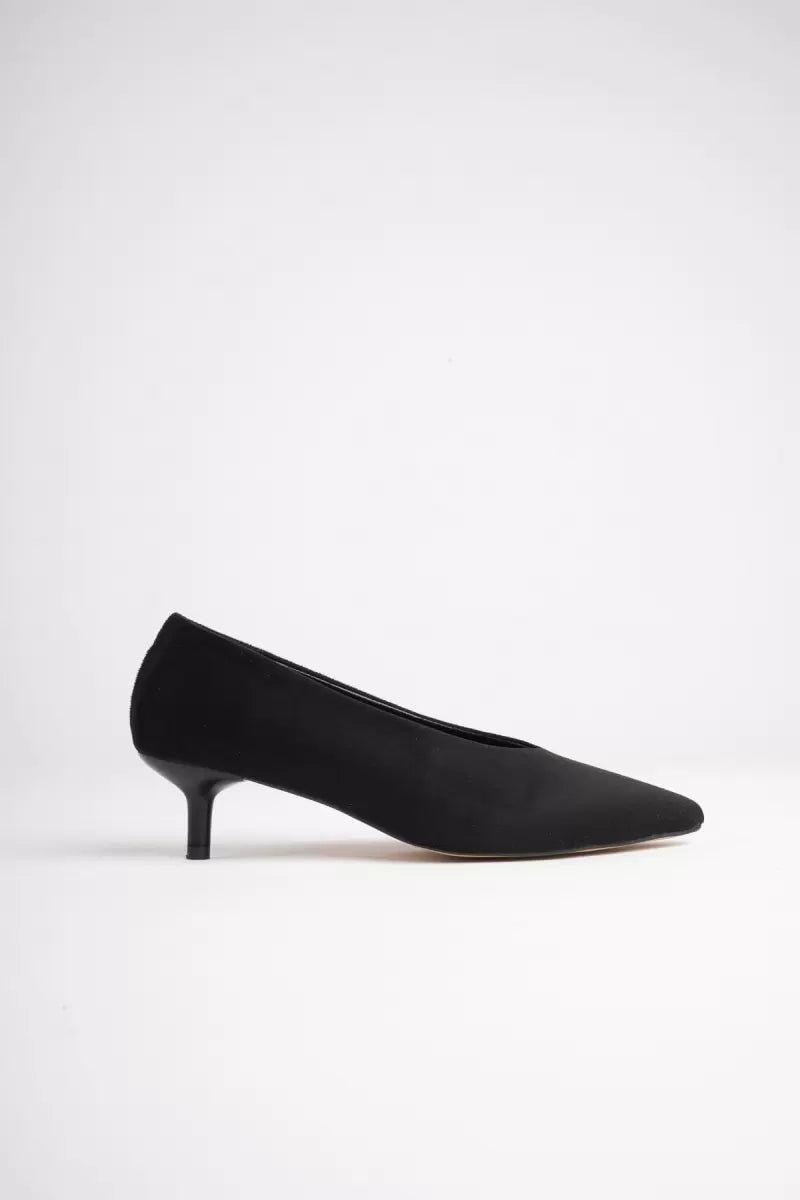 Kadın Siyah Süet İnce Topuklu Stiletto