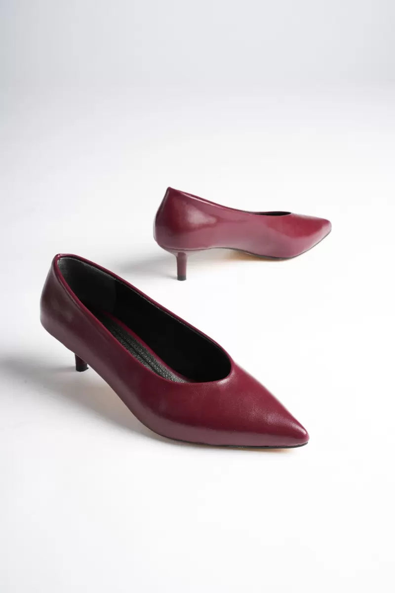 Kadın Bordo İnce Topuklu Stiletto