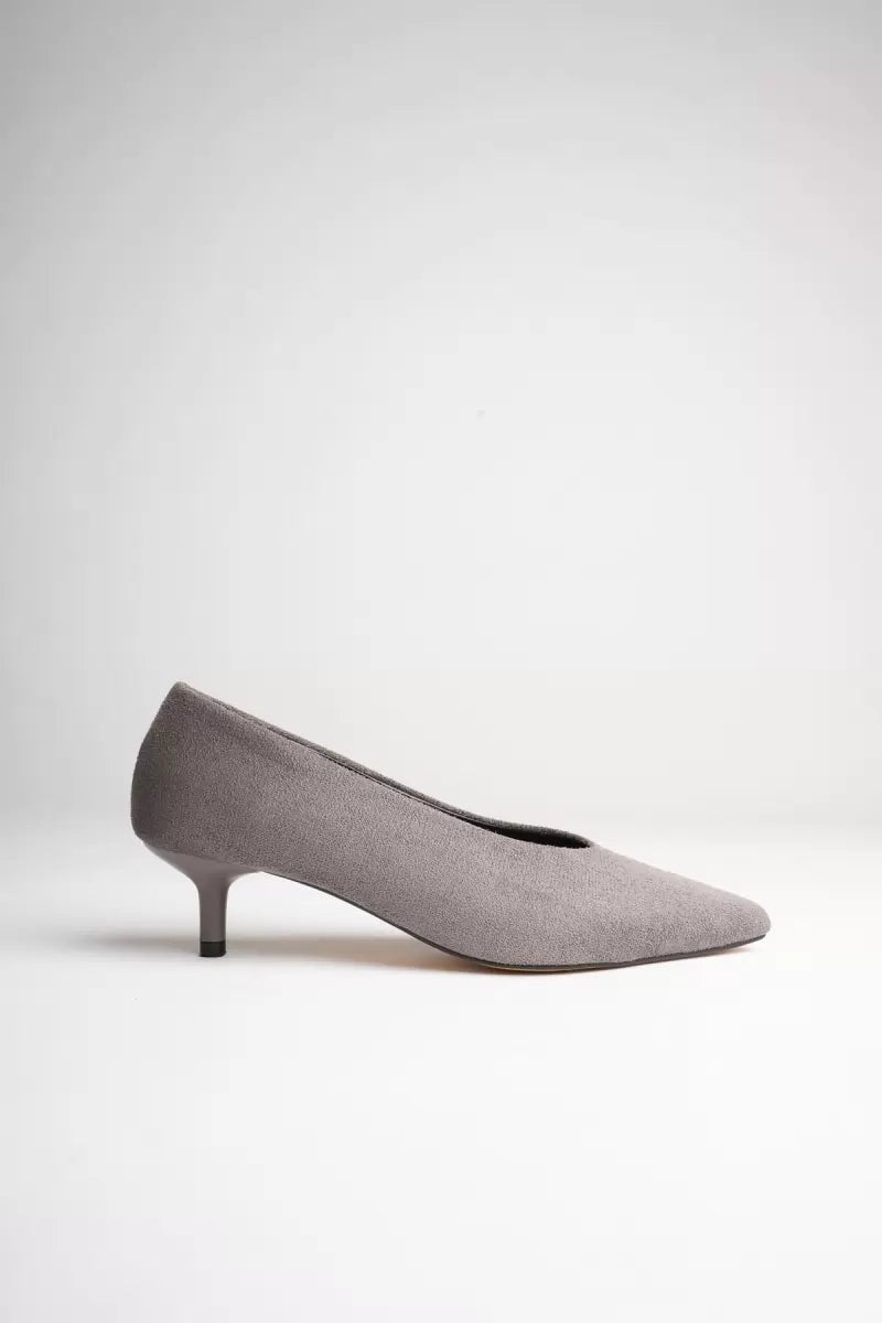 Kadın Gri Süet İnce Topuklu Stiletto